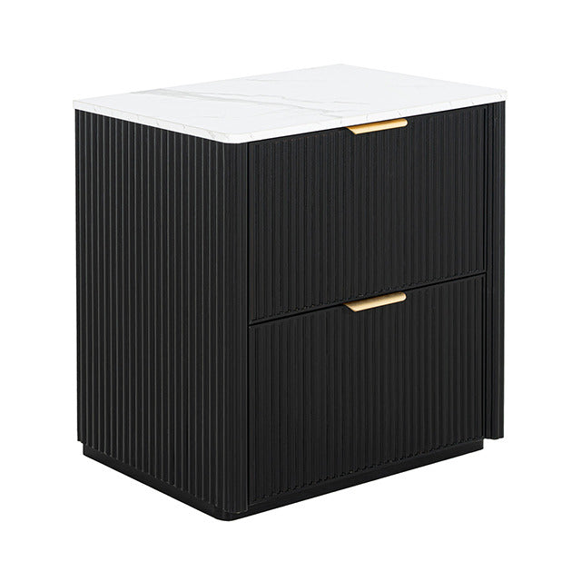 Lydd Nightstand W/ 2 Drawers, Black - view 3