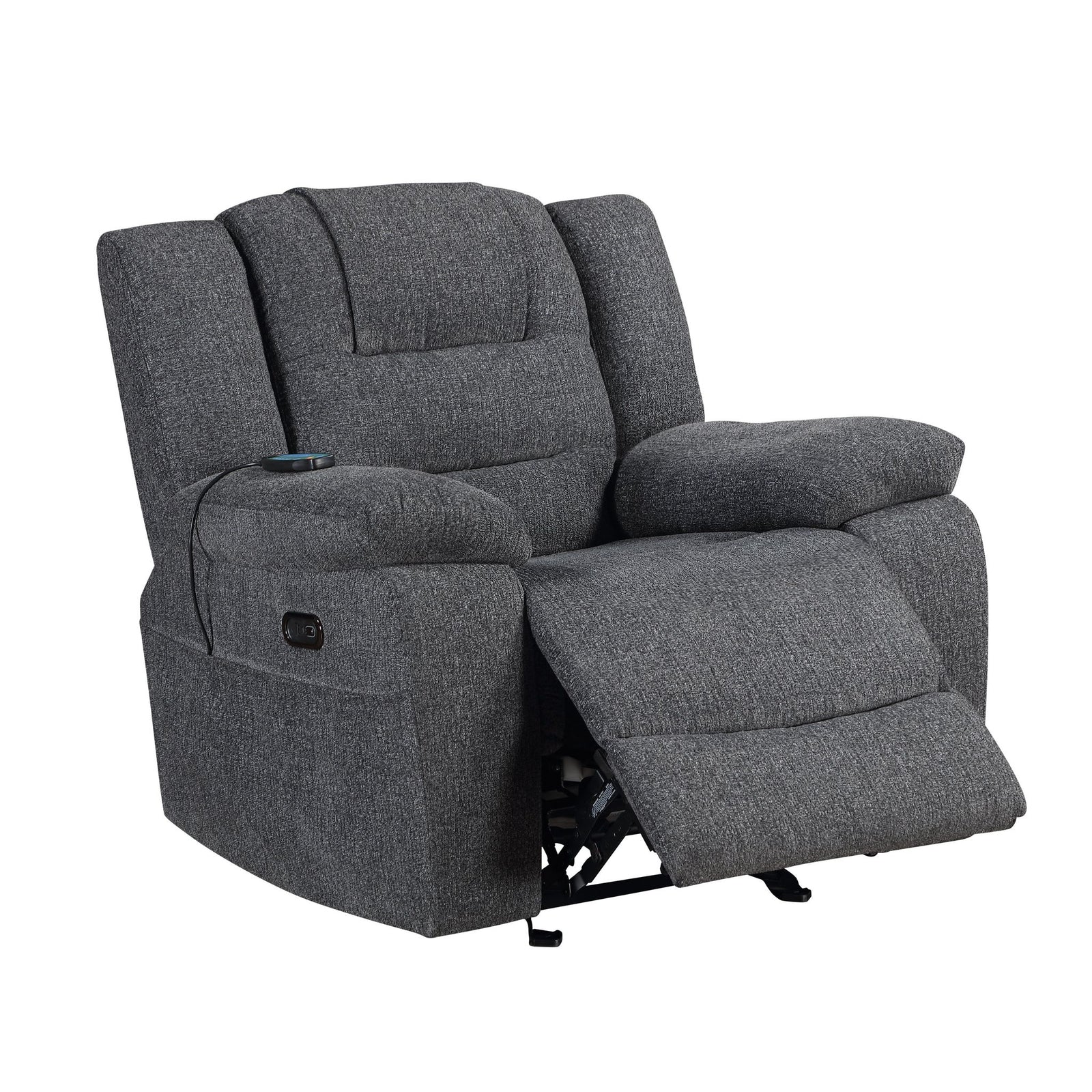 Redondo Glider Recliner W/heat, Massage, Pwr Fr -Dk Gray