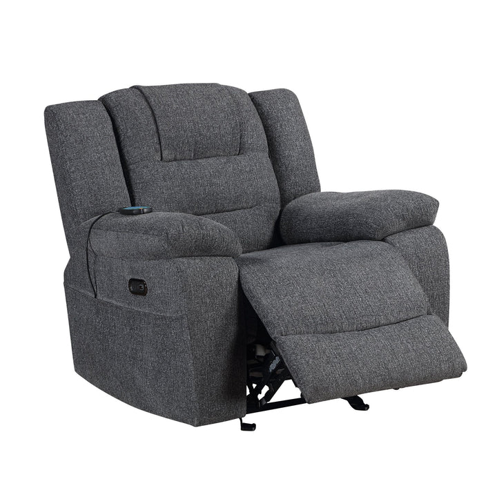 Redondo Glider Recliner W/heat, Massage, Pwr Fr -Dk Gray