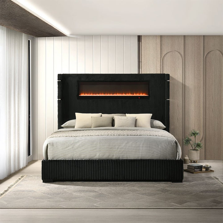 Garner EK Bed w/Fireplace, LED, Reading Light, Speaker, Bluetooth &amp; USB – view 7