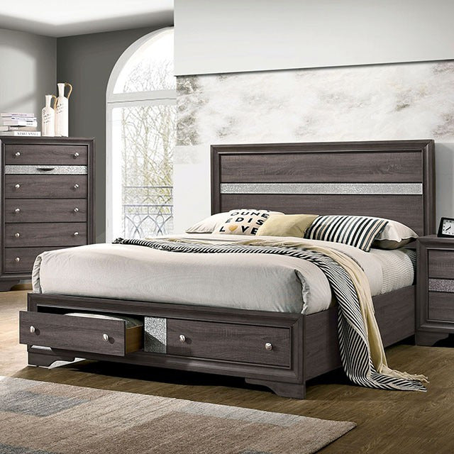 Chrissy 5 Pc Queen Bedroom Set, Gray
