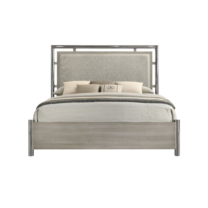 Lennox 5/0 Q Headboard, Footboard &amp; Slat Kit-Gray