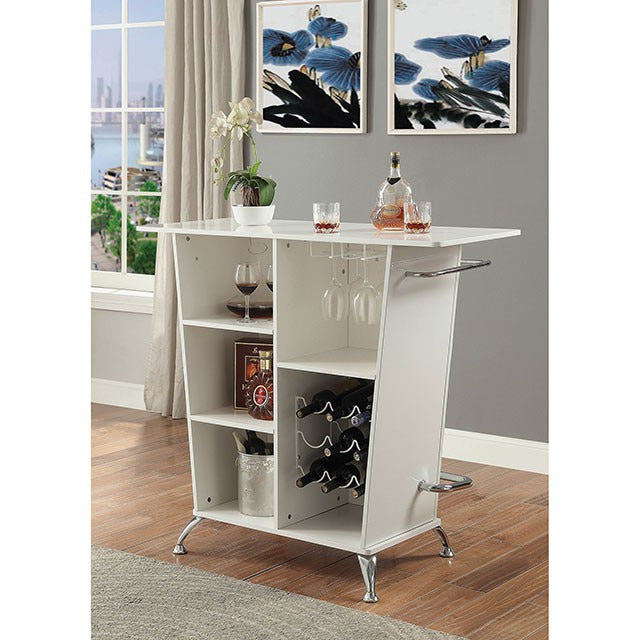 Fuero Bar Table, White/Chrome - view 3