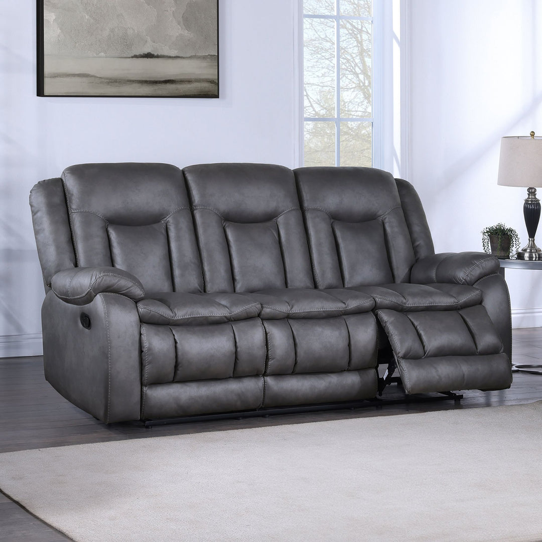 Morello  Sofa W/dual Recliner- Gray