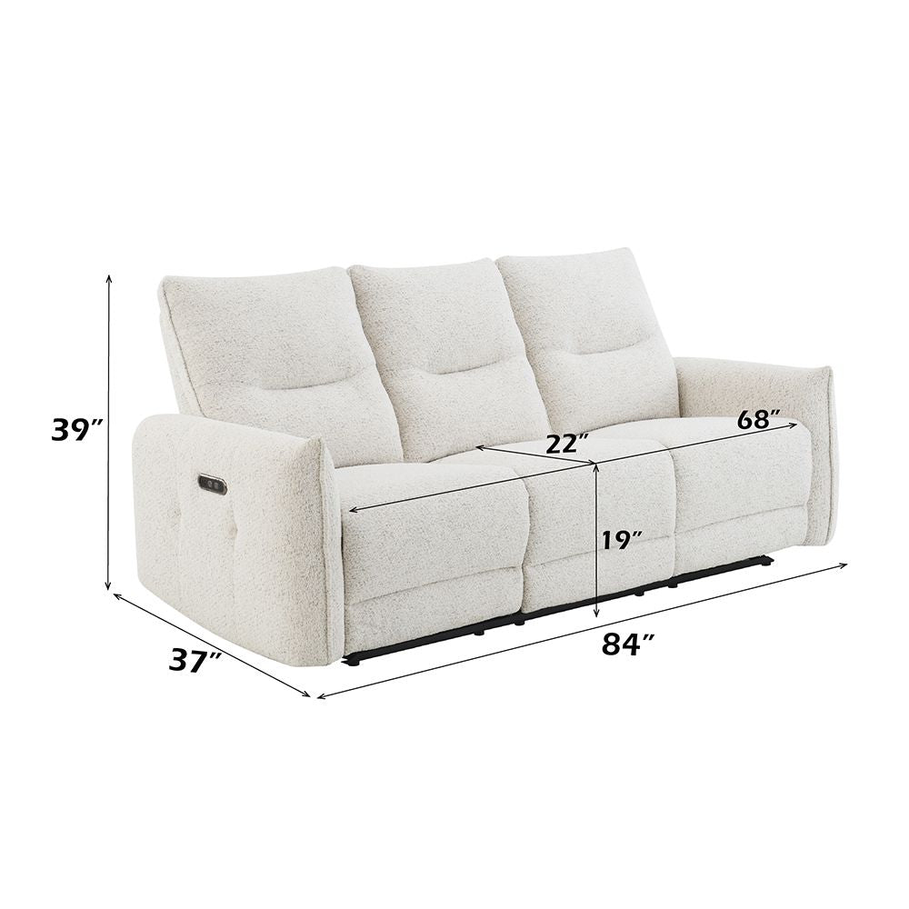 Lalisa Power Motion Sofa w/USB Port – dimensions diagram
