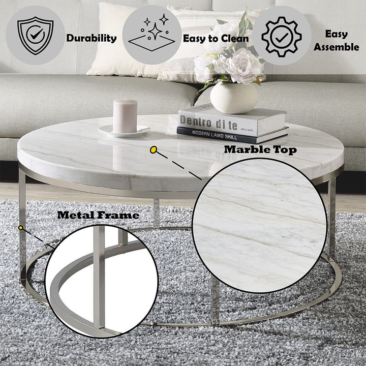 Zaidee Coffee Table with Marble