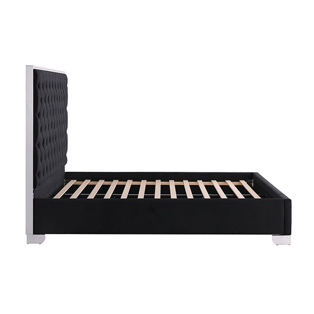 Vastano Bed, Black/Chrome - view 3