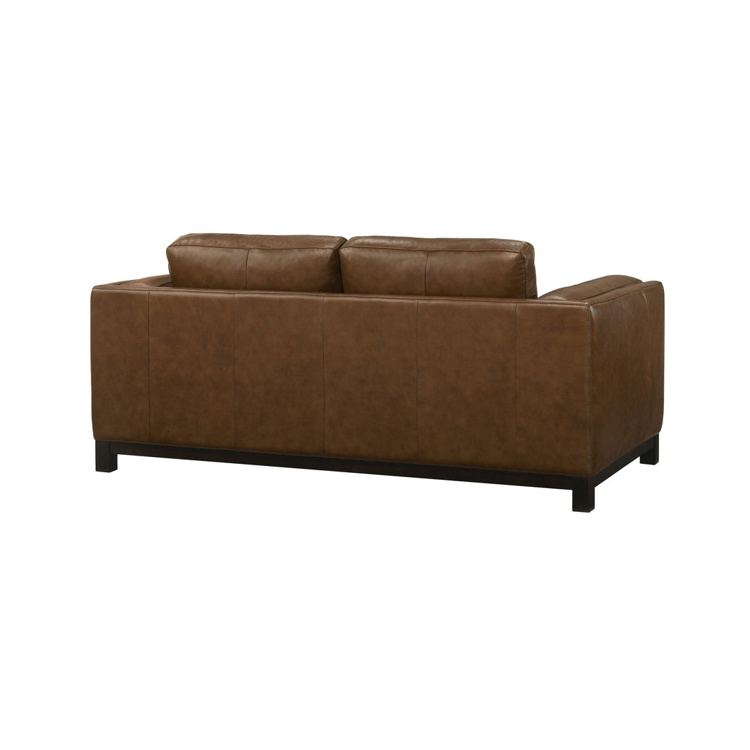Sayer Leather Loveseat-Brown