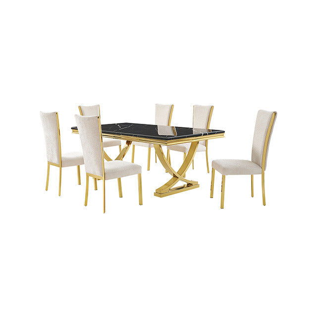 Wadenstil Dining Table, Black/Gold - view 6