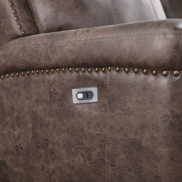 Quade Sofa W/pwr Fr-Mocha