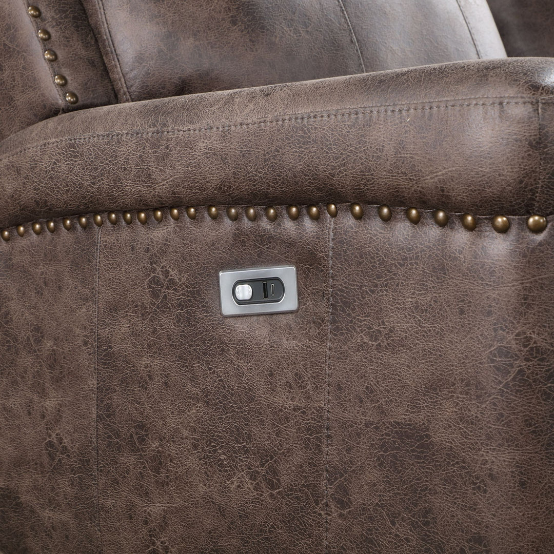 Quade Sofa W/pwr Fr-Mocha