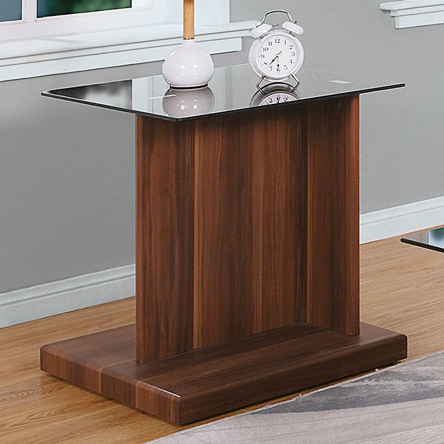 Mannedorf End Table, Black/Dark Walnut
