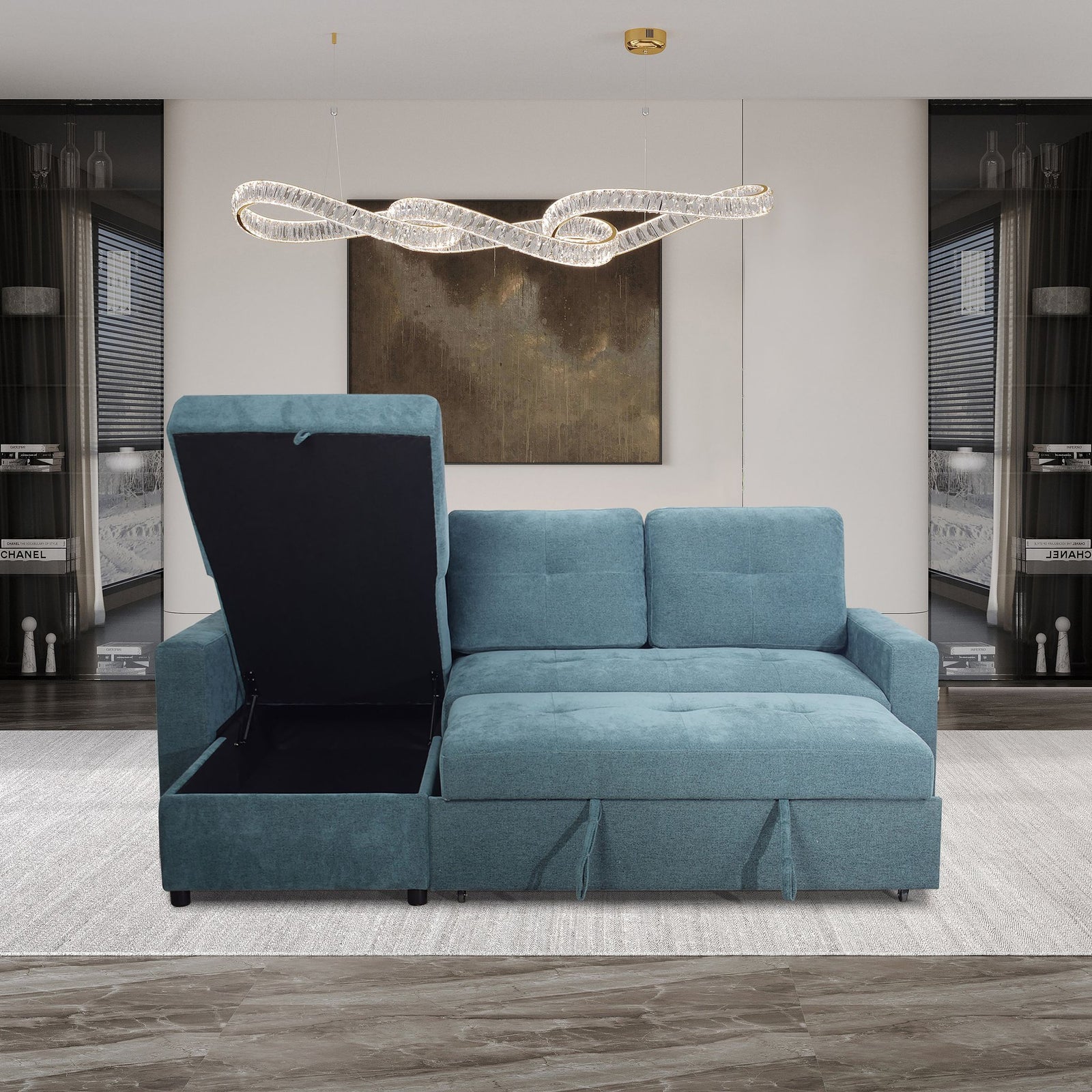 Greer Loveseat W/ Pop-Up Sleeper-Green