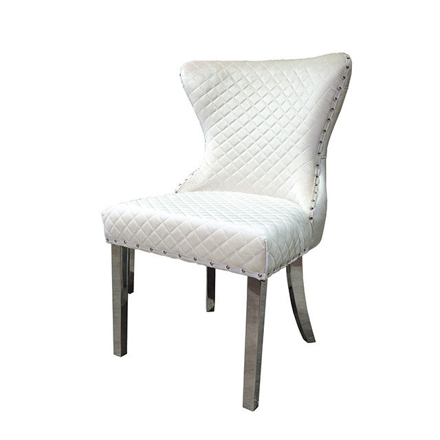 Portanova Chair, Silver/White
