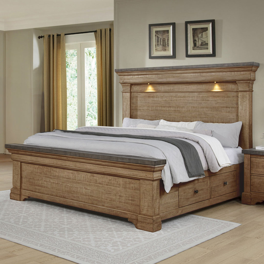 Augusta 5/0 Q Footboard & Roll Out Slat Kit-Rustic Brown