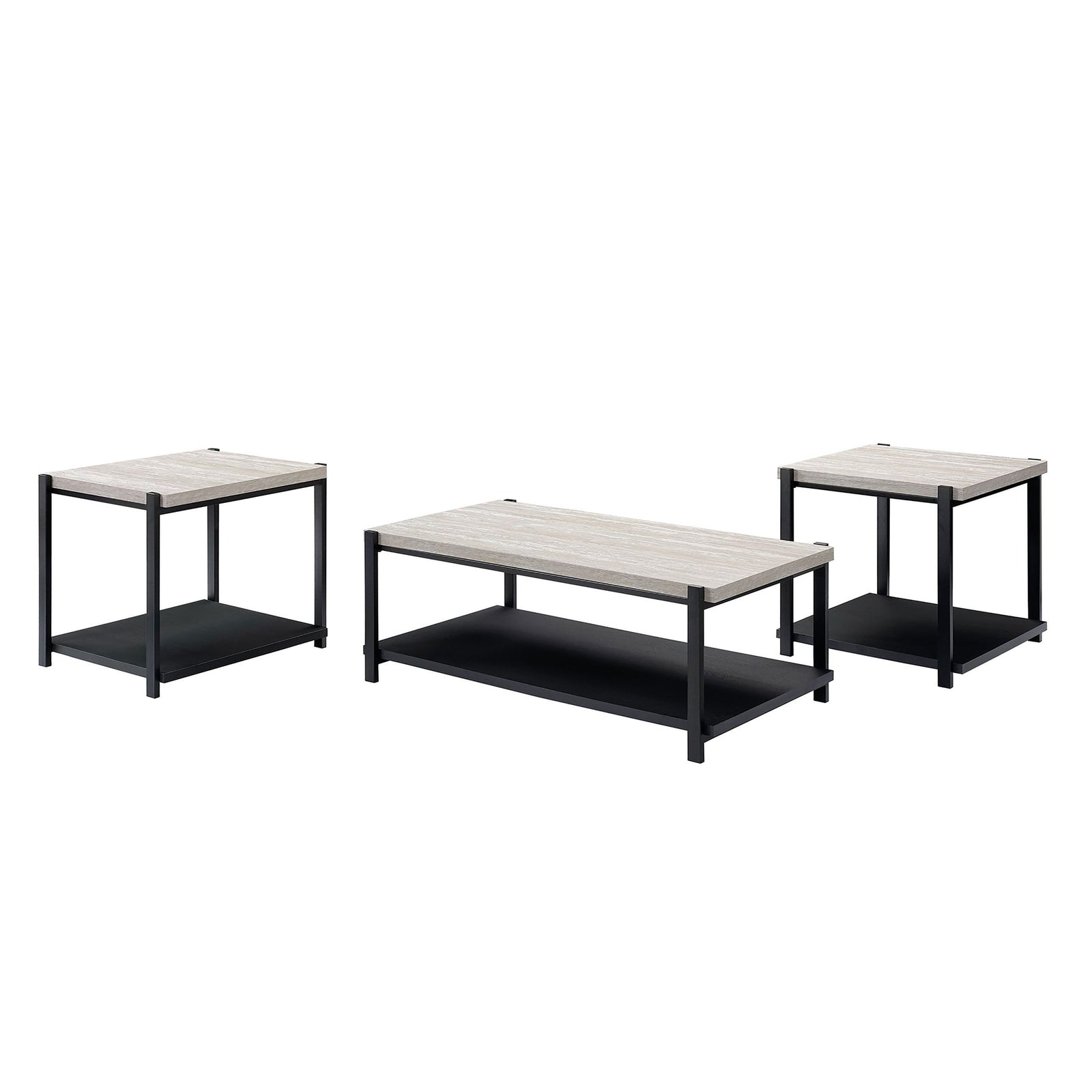 Linea  3 Pc Occasional Set- 1 Coffee & 2 End Tables-Lt Gray F