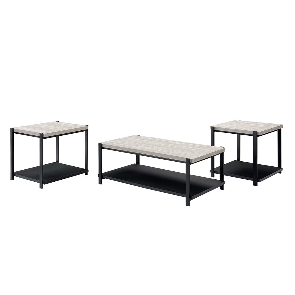 Linea  3 Pc Occasional Set- 1 Coffee & 2 End Tables-Lt Gray F