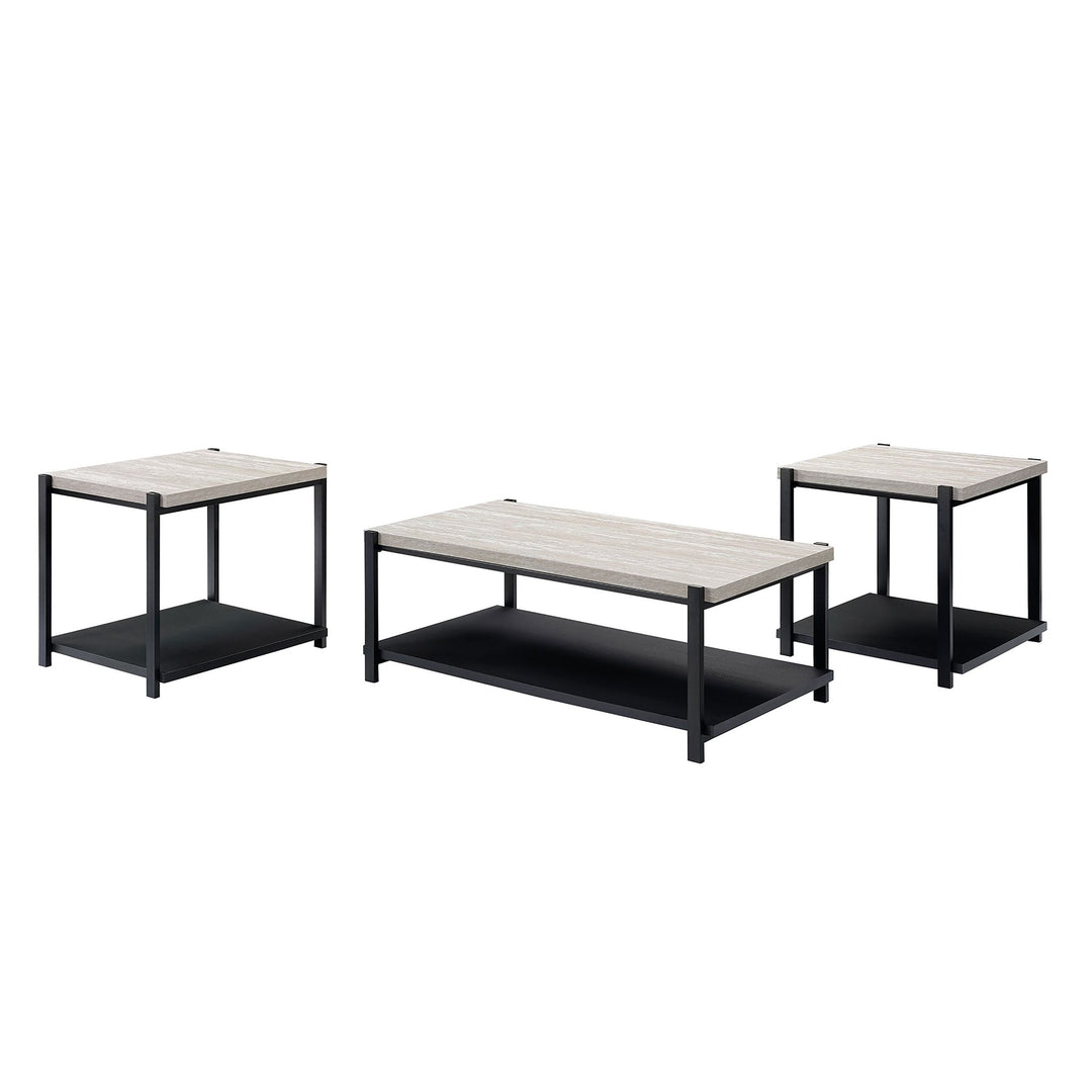 Linea  3 Pc Occasional Set- 1 Coffee & 2 End Tables-Lt Gray F
