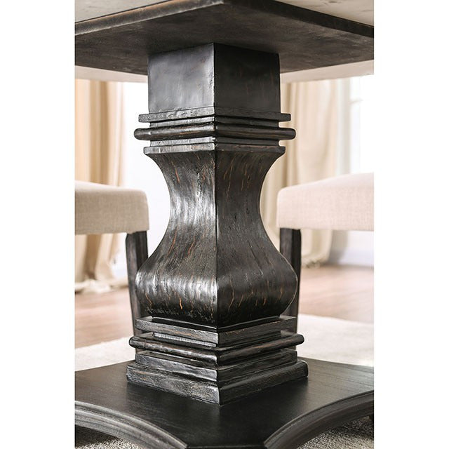 Elfredo 5 Pc Dining Table Set, White/Antique Black - view 5