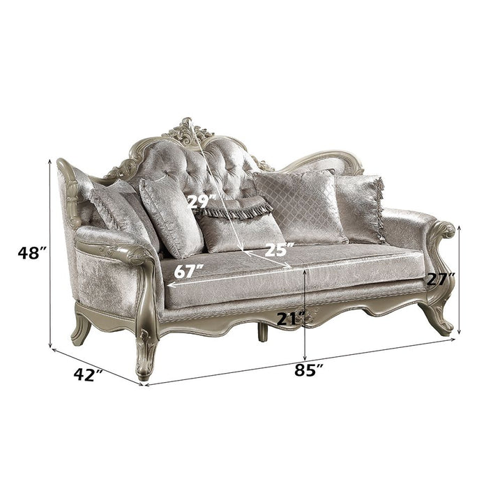 Libertee Sofa w/5 Pillows – dimensions diagram