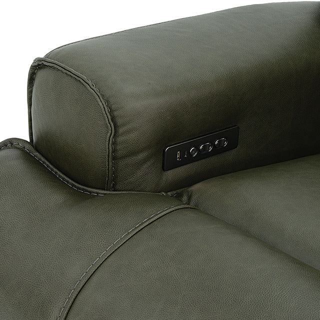 Dallas Oversized Power Recliner, Dark Olive Green - view 10