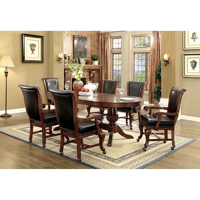 Melina 7 Pc Dining Table Set, Brown Cherry - view 2