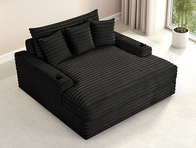 Veyrier 2 Arm Chaise, Black - view 3