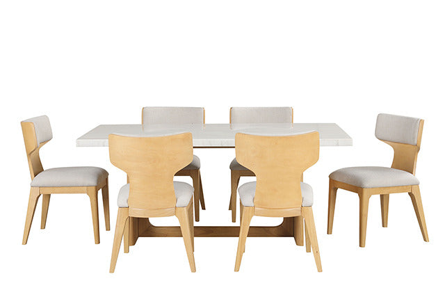Caerwys 7 Pc Dining Table Set, Natural - view 2