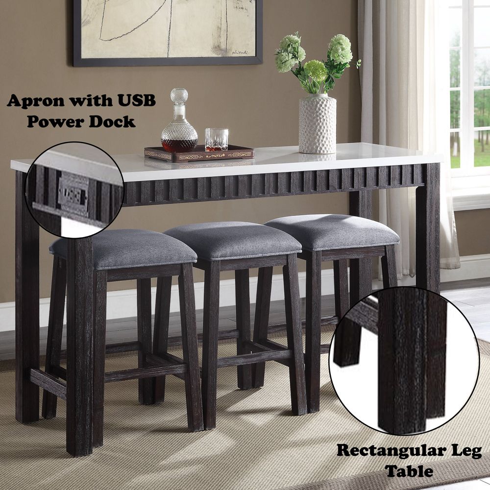 Necalli 4PC Pack Counter Height Table Set – features callout