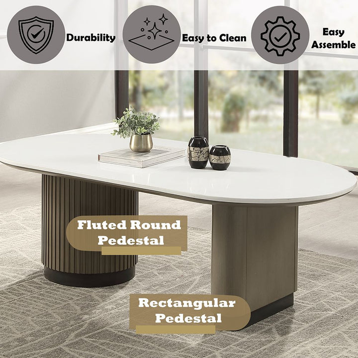 Clayten Coffee Table w/Engineered Top – features callout