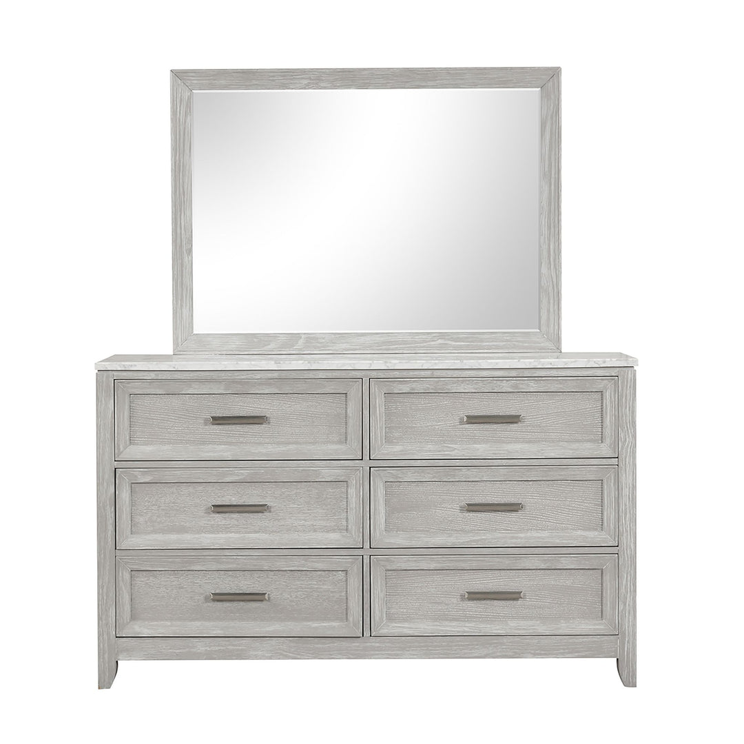 Fiona Landscape Mirror-Mist Gray