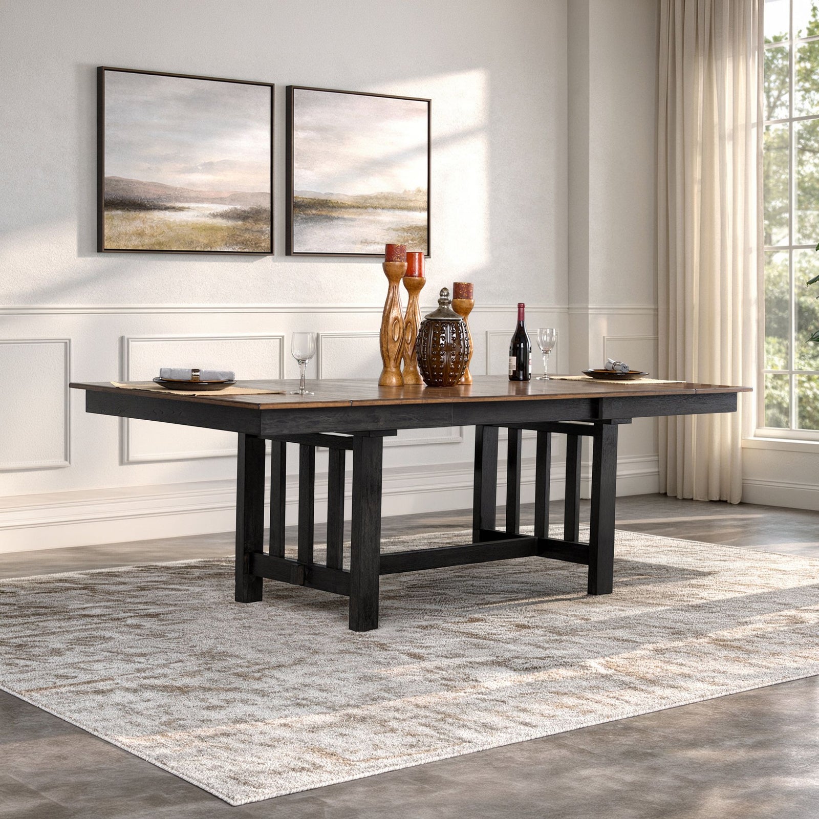 Harrisburg Dining Table Top-Charcoal