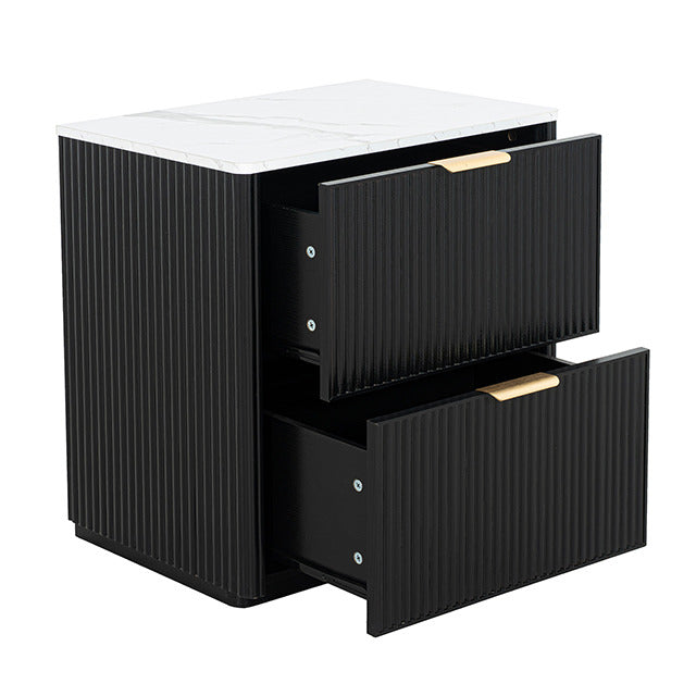 Lydd Nightstand W/ 2 Drawers, Black - view 4