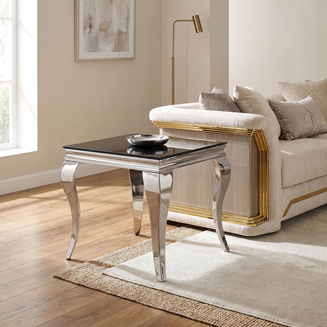 Wetzikon End Table, Silver/Black - view 2