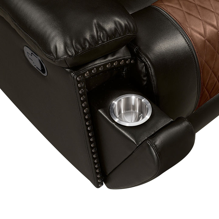 Nikko  Sofa W/dual Recliner-Brown