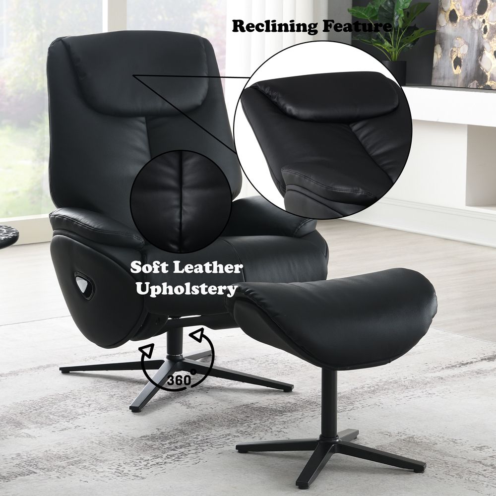 Labonita Motion Accent Chair W/Swivel & Ottoman – features callout
