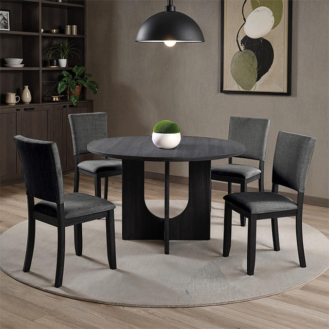 Oberto 5 Pc Round Dining Table Set, Dark Gray - view 2