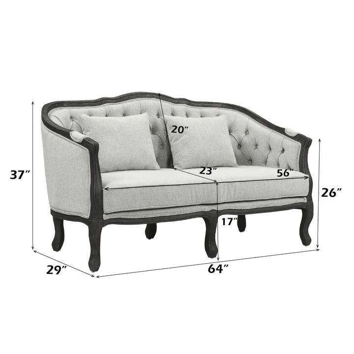 Samael Loveseat W/2 Pillows – dimensions diagram