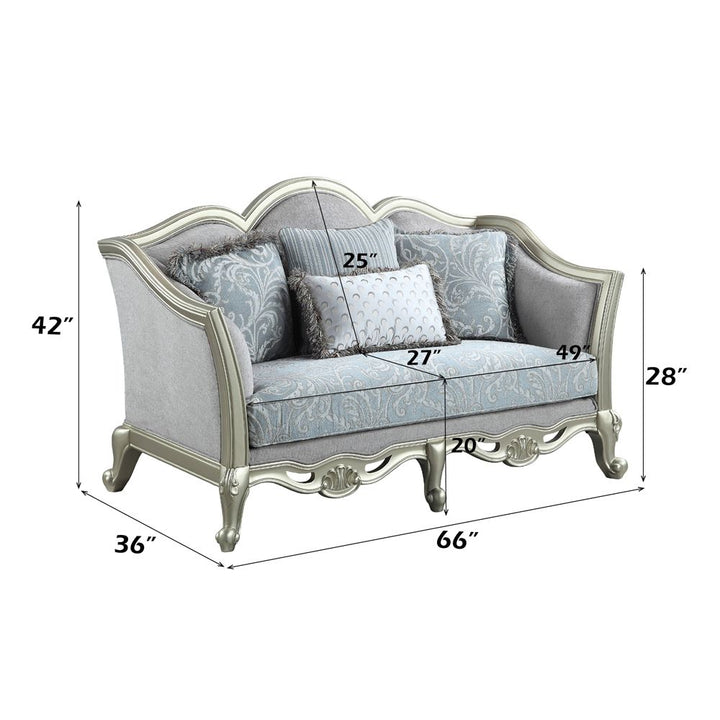 Qunsia Loveseat with 4 Pillows
