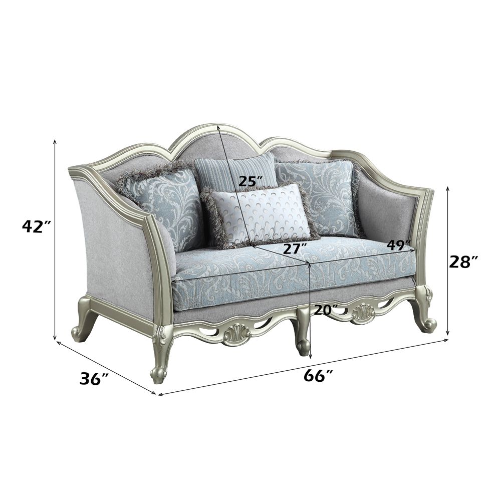 Qunsia Loveseat with 4 Pillows