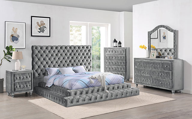 Stefania 4 Pc Queen Bedroom Set, Gray - view 2
