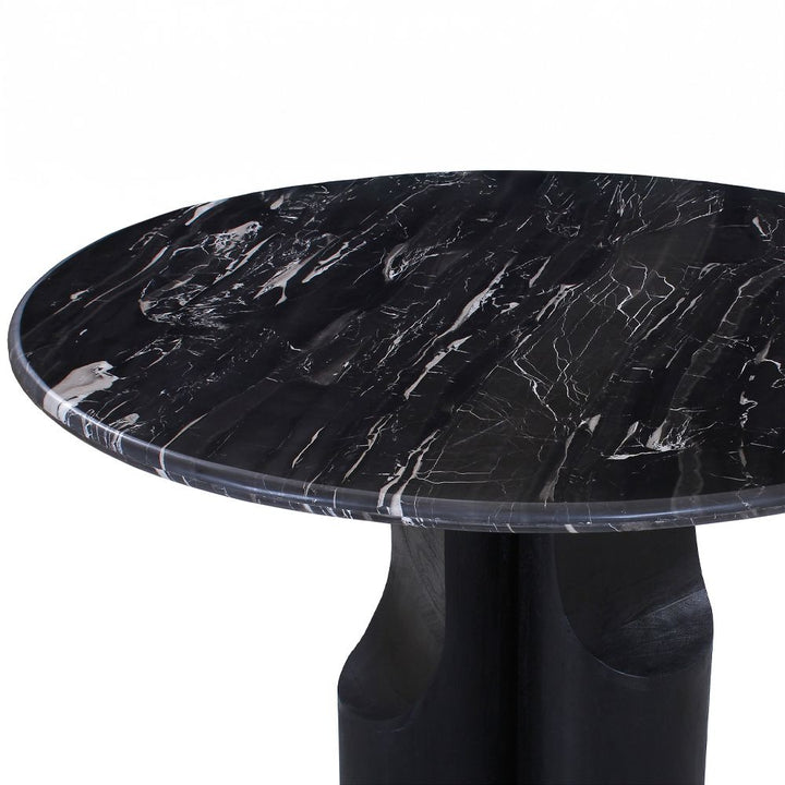 Kinton Round Dining Table w/Natural Marble Top – view 5