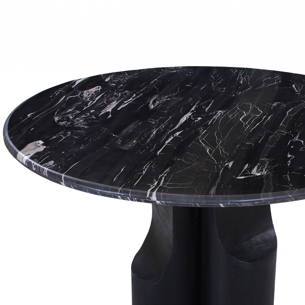 Kinton Round Dining Table w/Natural Marble Top – view 5