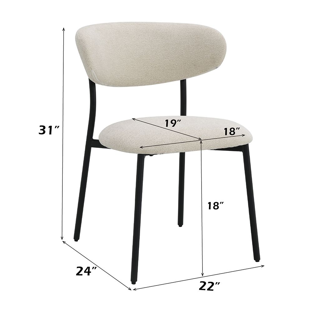 Jirina Side Chair (Set-2) – dimensions diagram