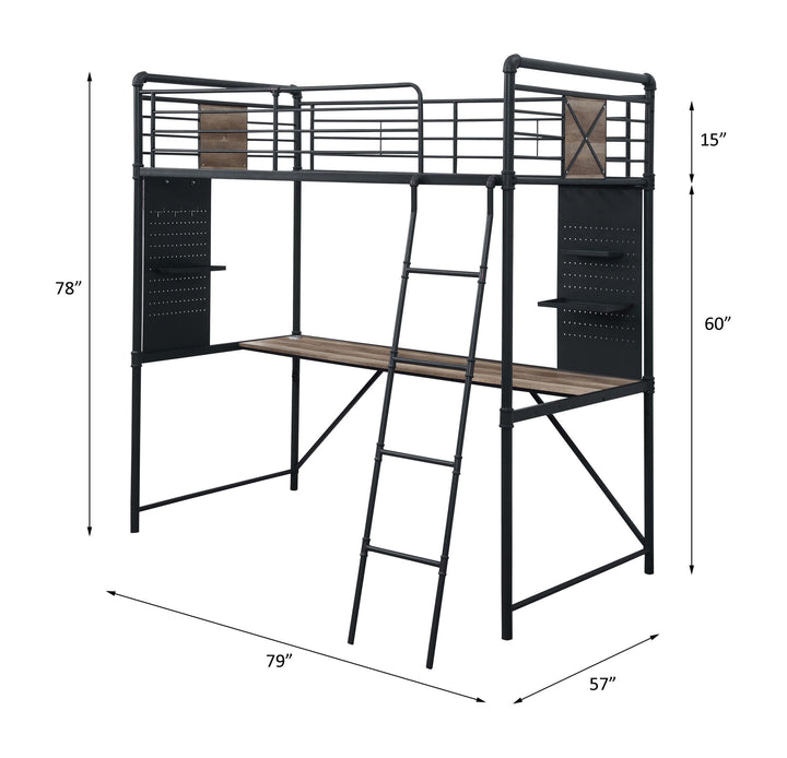 Cordelia Twin Loft Bed with Desk