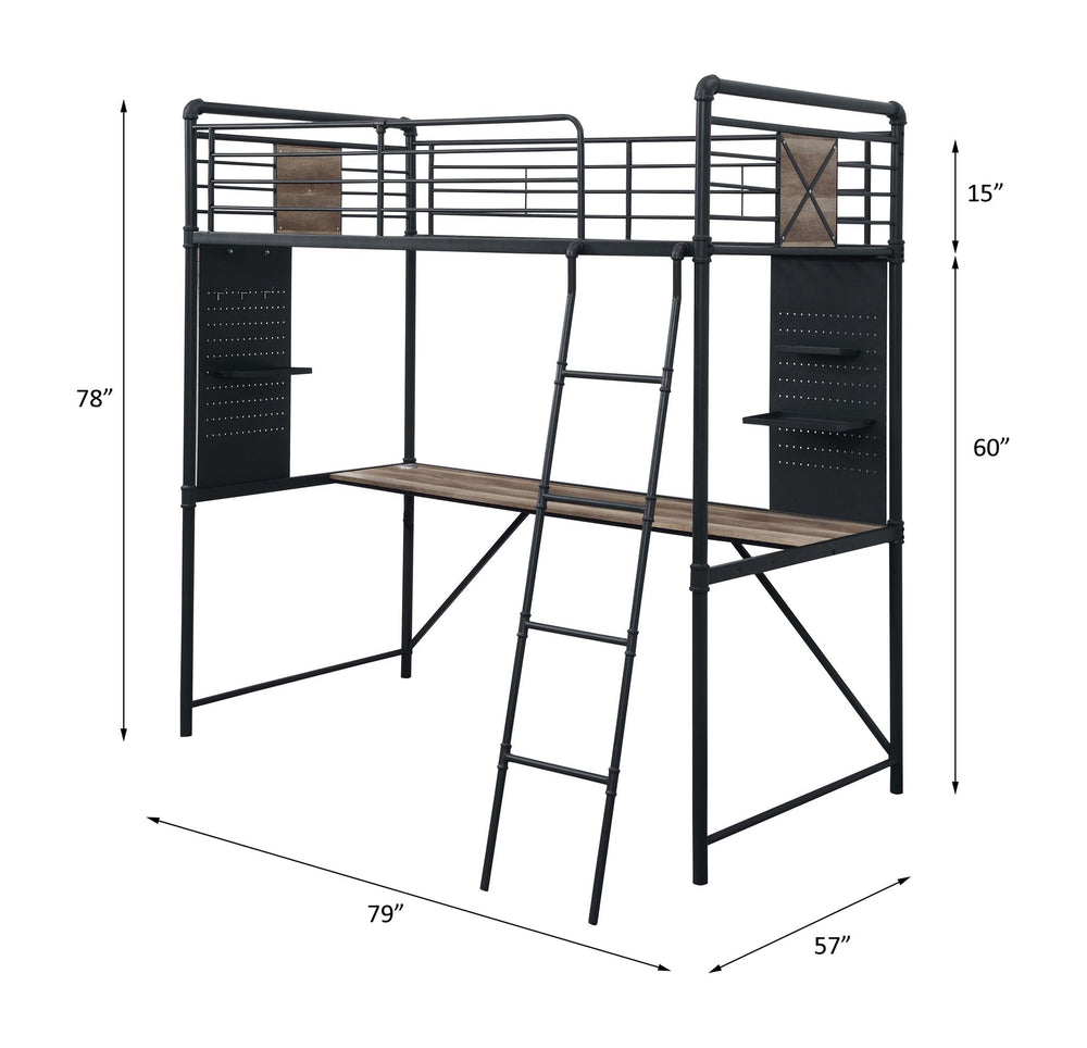 Cordelia Twin Loft Bed with Desk