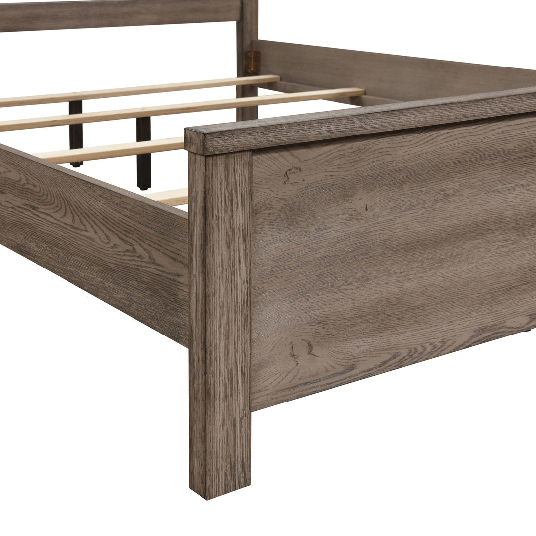 Harrisburg 5/0 Q Headboard, Footboard & Slat Kit-Walnut