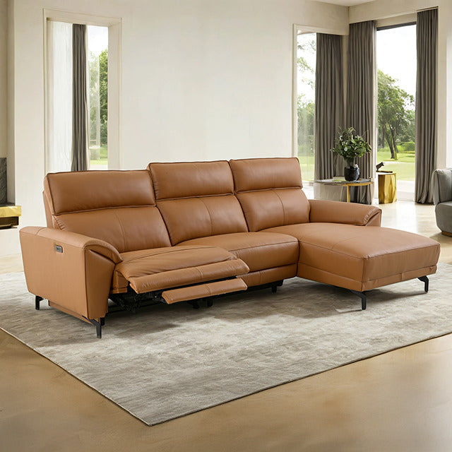Theola Power Sectional, Right Chaise, Brown Clay - view 3