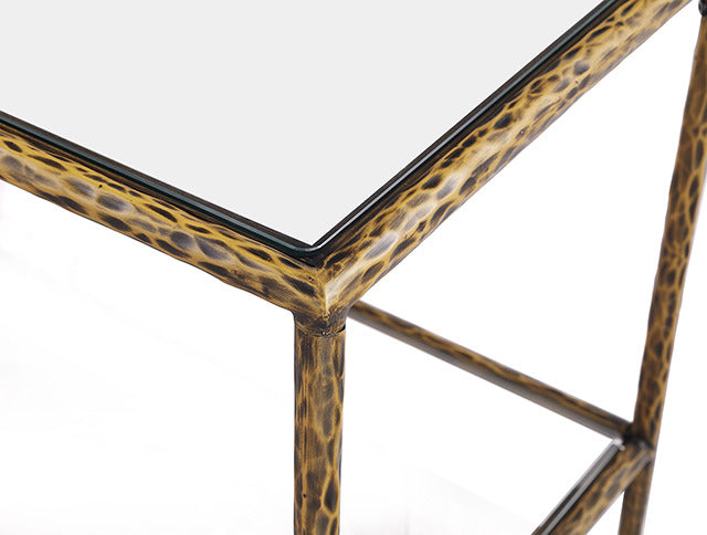 Helma End Table, Matte Gold - view 4