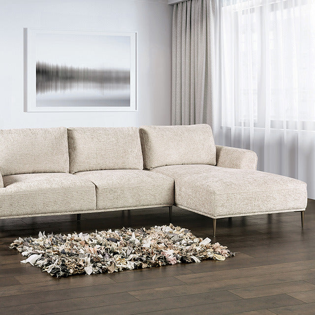 Gladbach Sectional, Right Chaise, Light Brown
